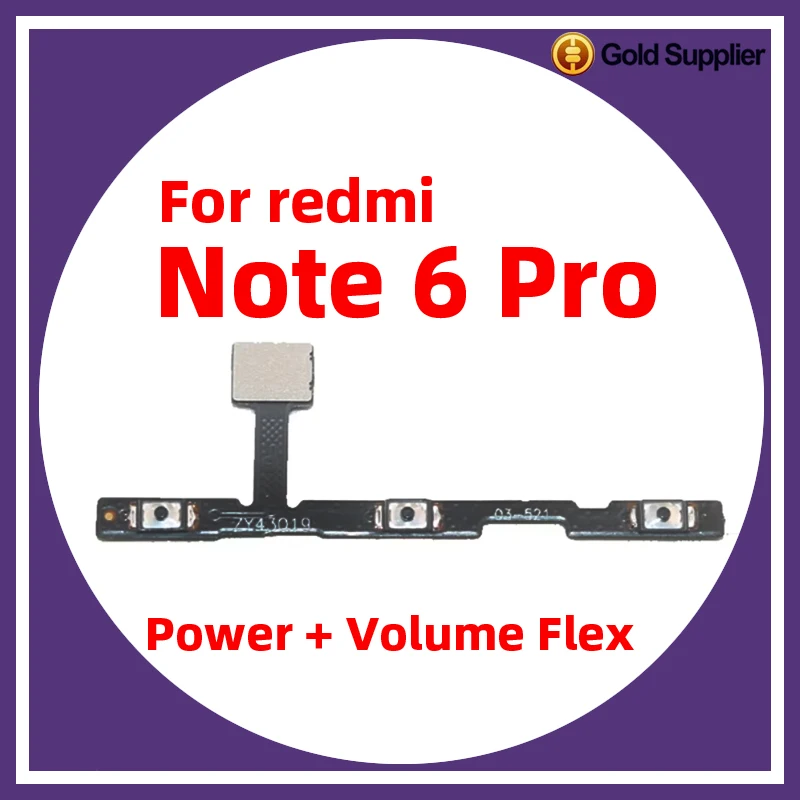 For Xiaomi Redmi Note 6 Pro Power ON OFF Volume Camera Key Button Switch Flex Cable Replacement