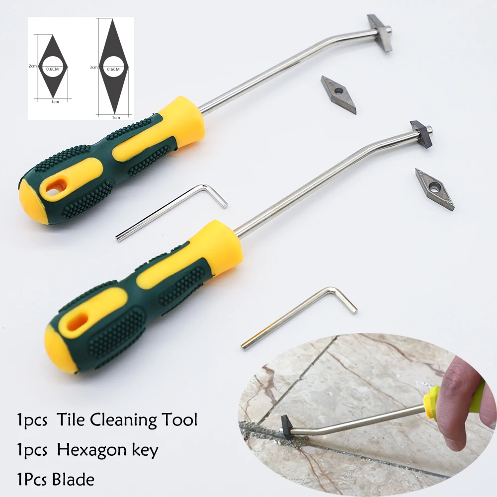 1Set Tungsten Steel Tiles Gap Cleaner Drill Bit Professional Ceramic Tile Grout Remover for Floor Wall Seam Cement Cleaning Tool