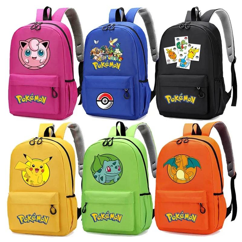 حقيبة ظهر بوكيمون بطباعة الرسوم المتحركة حقيبة مدرسية مستلزمات الطلاب حقيبة كتب ذات سعة كبيرة حقيبة ظهر ملونة لطيفة محمولة هدية للأولاد والبنات #1