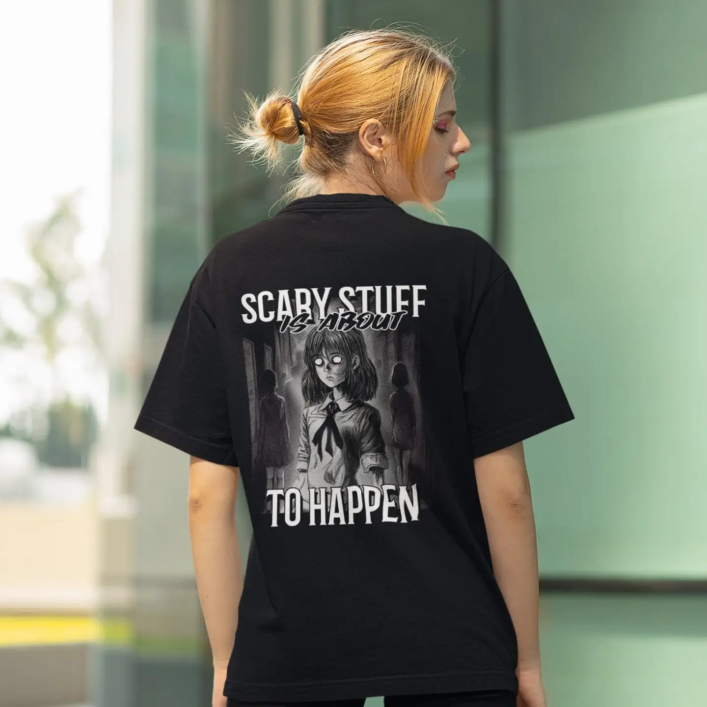 Scary Stuff is about to Happen Anime Inspired T Shirt Zombie Gothic Horror Style Japanese