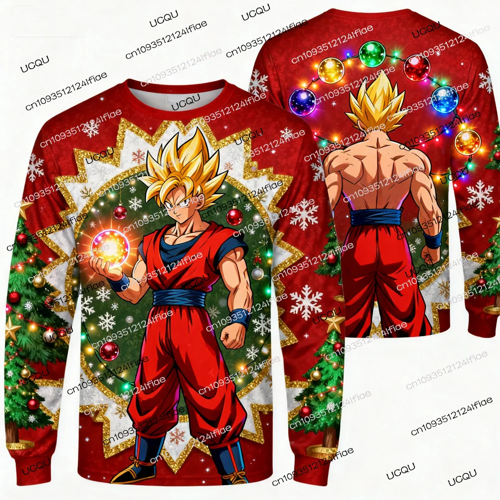 Dragon Ball Z Goku Christmas Special Edition Adult Men/Women Winter Long-Sleeved Sweatshirt Kids Cartoon Crew Neck Sweatshirt