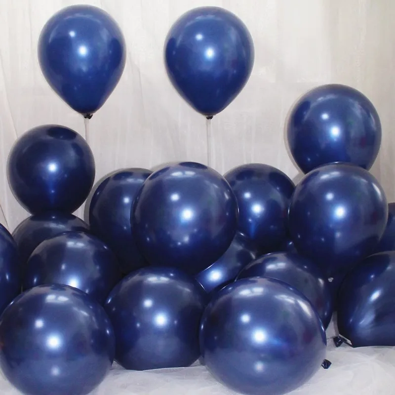 10 sztuk 10 "metaliczny jasny niebieski balony granatowy lateksowy balon urodziny dekoracje weselne walentynki balon powietrza 10 cali — zdjęcie 3