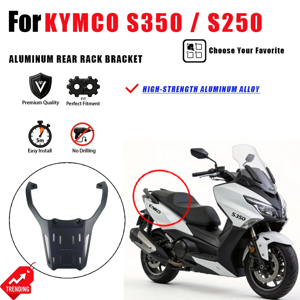 

For KYMCO S350 S250 Motorcycle Rear Rack Aluminum Luggage Carrier Tail Box Holder Accesorios Moto Portaequipajes S350 Part