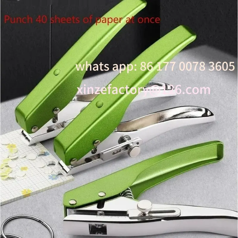 Perforadora de papel circular personalizable, perforadora de un solo orificio redonda manual para tarjetas de identificación, tarjetas de Pvc, fotos, suministros de oficina