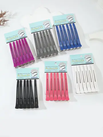 6 unids/set de pinzas para el cabello no dobladas, pinzas para el cabello de cocodrilo, herramientas de estilismo para peluquería, accesorios para el cabello