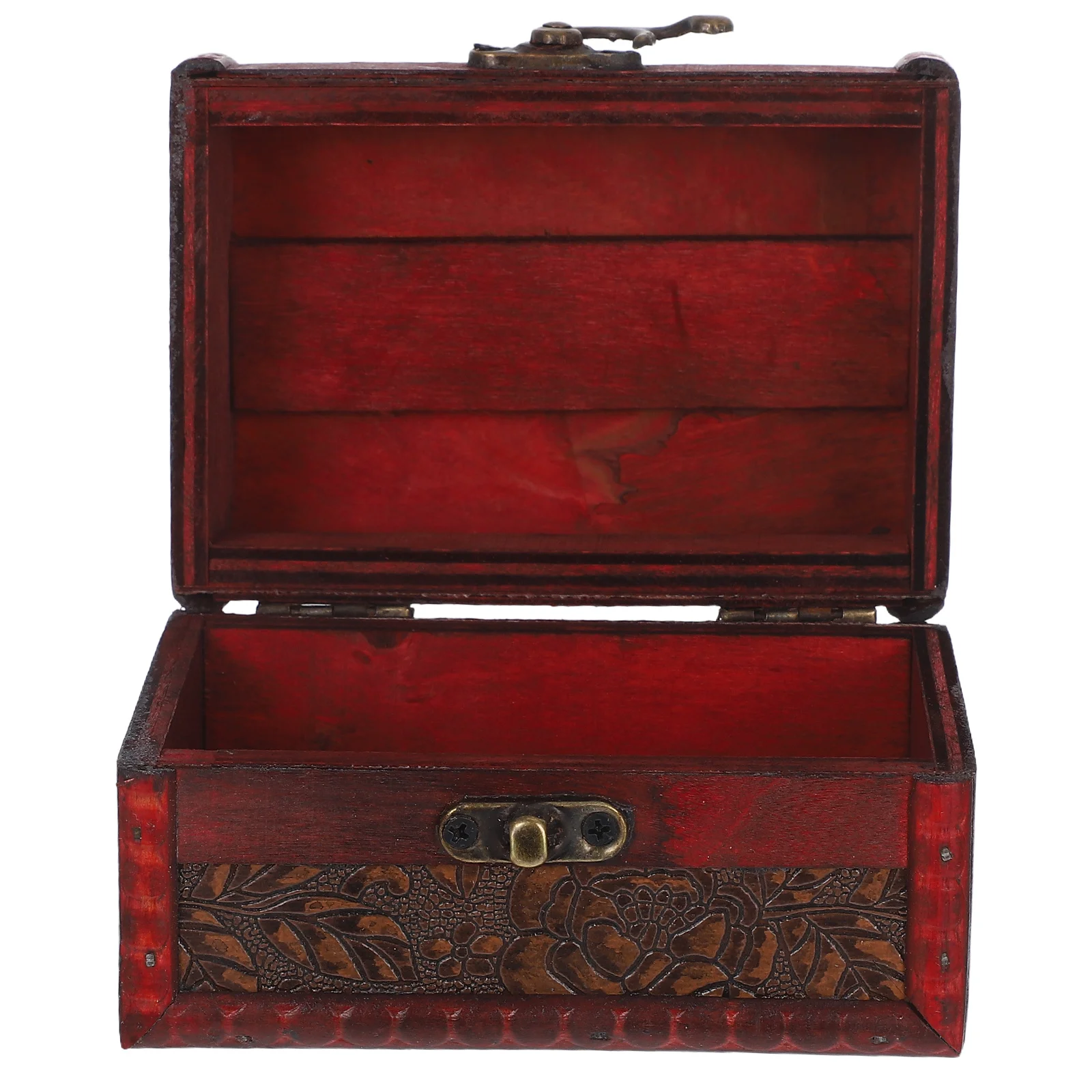 Vintage Jewelry Storage Box Wood Portable Handle Retro Organizer Keepsake Wedding Candy Trinket Box Small Trinket Case