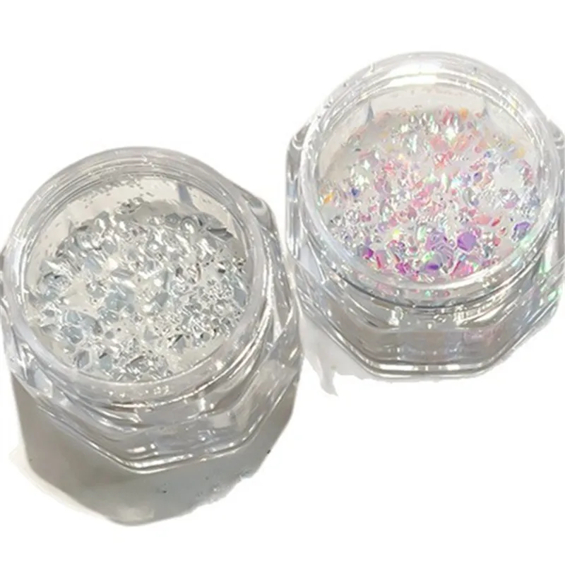 حورية البحر البريق مسمار الفن بريق رقيقة جدا رقائق الليزر المجسم الترتر 1 جرة غير النظامية فضفاض مسمار الغبار الملحقات #1