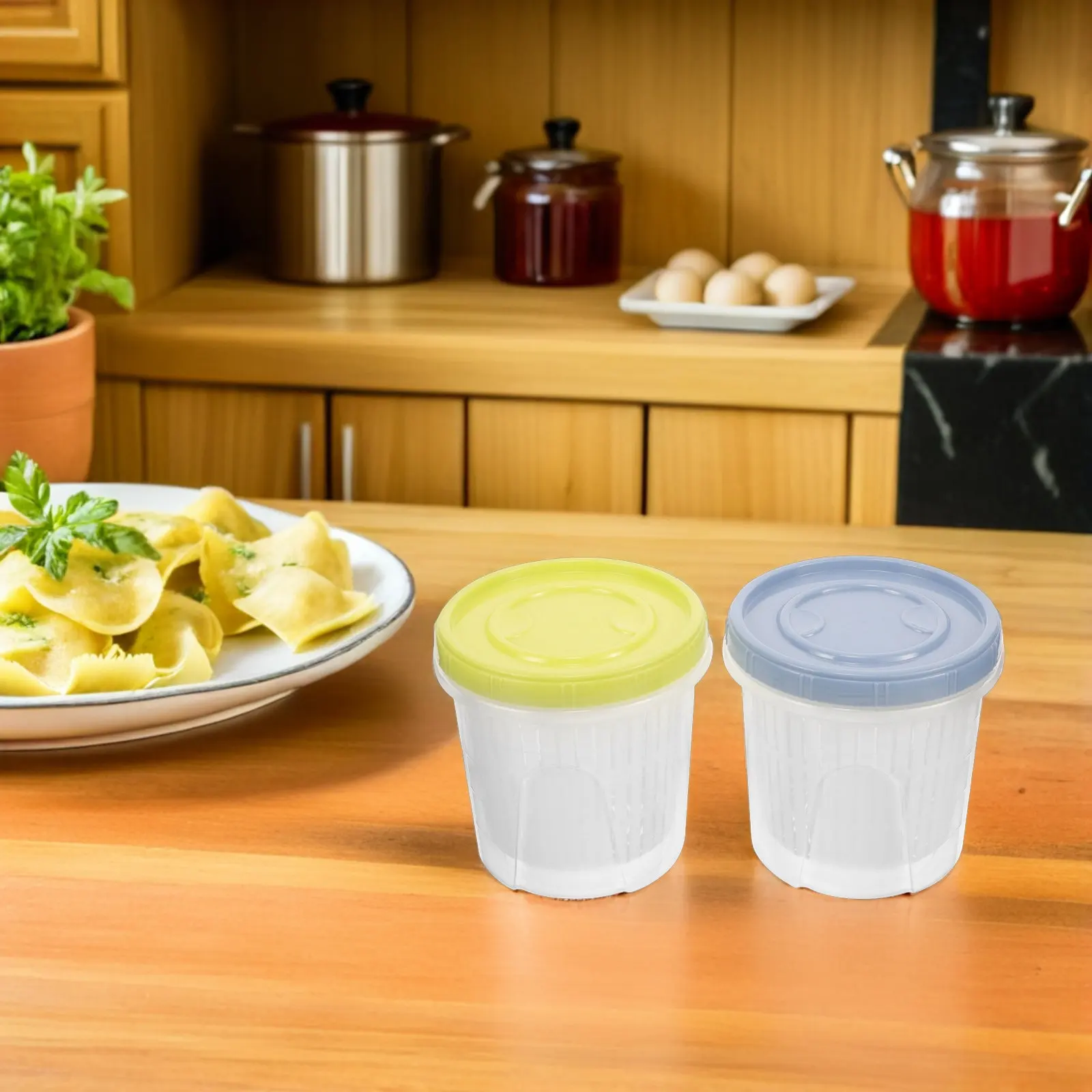 Juego de 3 Recipientes para Guardar Encurtidos con Colador, 1250 ml, Frascos Transparentes de PP, Sellados para Mantener la Frescura de Vegetales Encurtidos y Pepinos