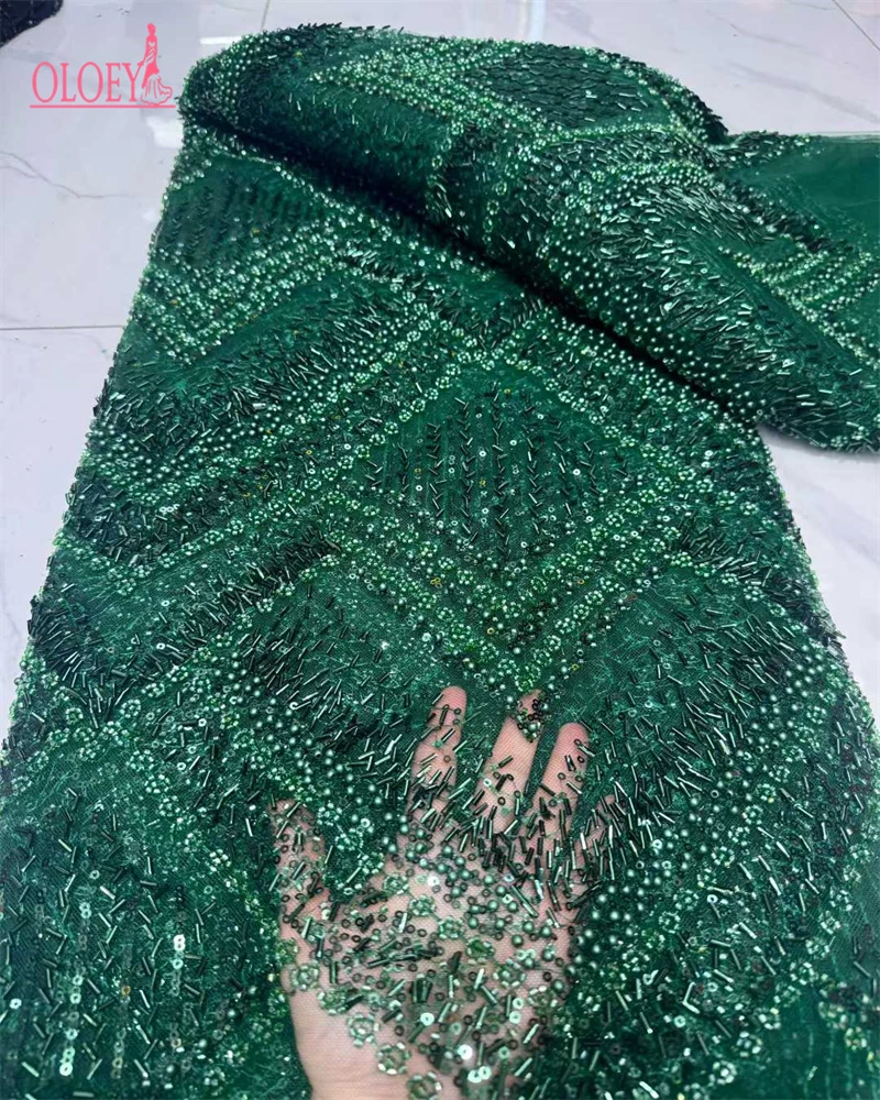 Tessuto africano del pizzo di lusso 2026 Paillettes di alta qualità Perline Tessuti di pizzo per la cerimonia nuziale nigeriana Tessuto di pizzo tulle francese
