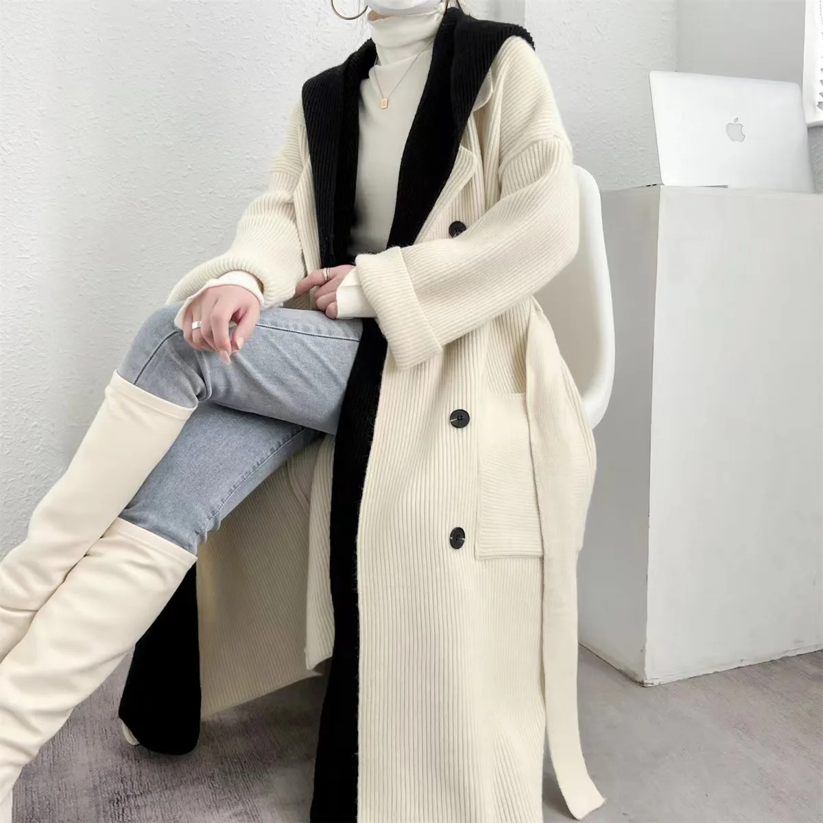 

Свитеры и кардиганы для женщин: вязаные, на шнуровке, повседневные, прямые, с карманами, теплые, осенне-зимние, термо, красивые, нежные, свободные, оверсайз