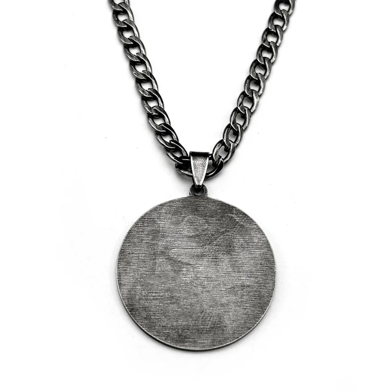 Seven Archangels Amulet Stainless Steel Necklaces for Men Gun Black Seal of Salomon Talisman Christian Protection Jewelry Gift