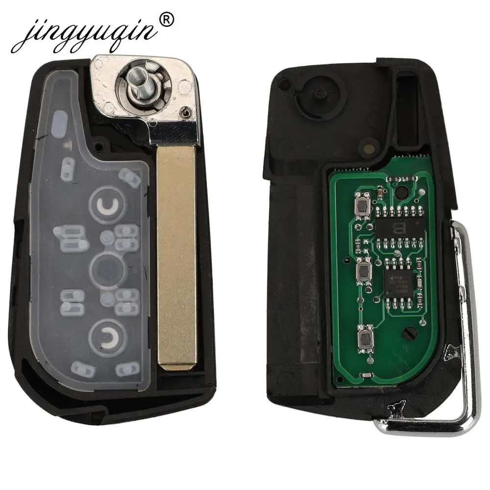 jingyuqin VA2 Flip Remote Car Key Fob 433MHz H-8A for Toyota Aygo Corolla Auris /G Chip fit Verso Avensis S000048000 A03TAA