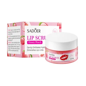 Krim Lulur Bibir Buah SADOER Pelembab Bibir Gemuk Pelembab Masker Bibir Alpukat Oranye Stroberi Bergizi Lipstik 8 scrub bibir penjualan terbaik - №