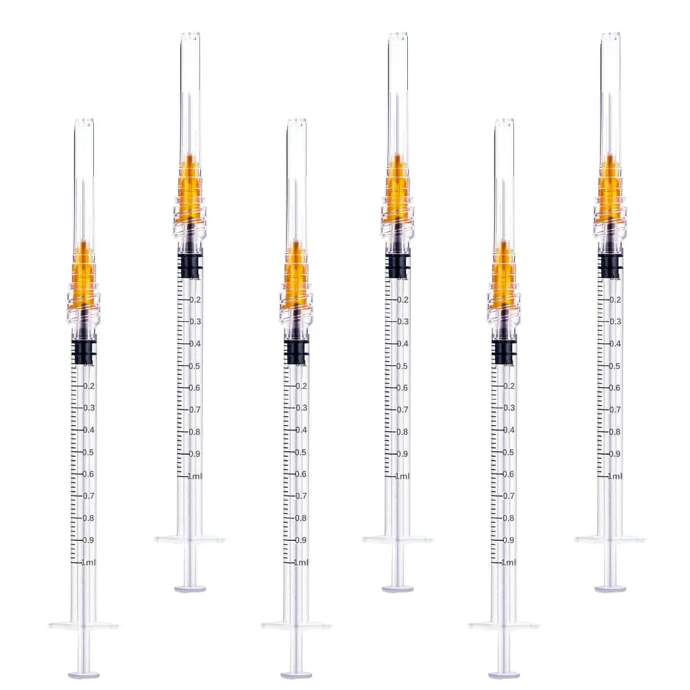 100Pcs 1ml Sterile Luer Lock Syringe 25G 1Inch Needle, Individually Wrapped Dispensing Tool Lab Industrial Glue Ink