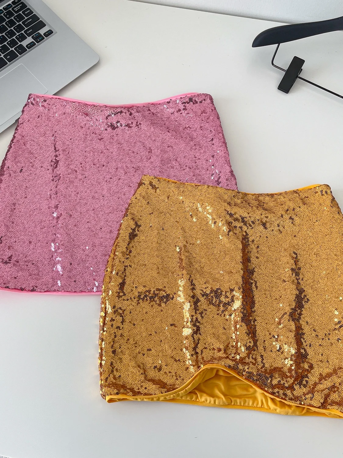 

iny Sequin ter Ne Dr Women's High Waist Slim Fit Summer Faionable Korean Sle Commute A-Line Skirt