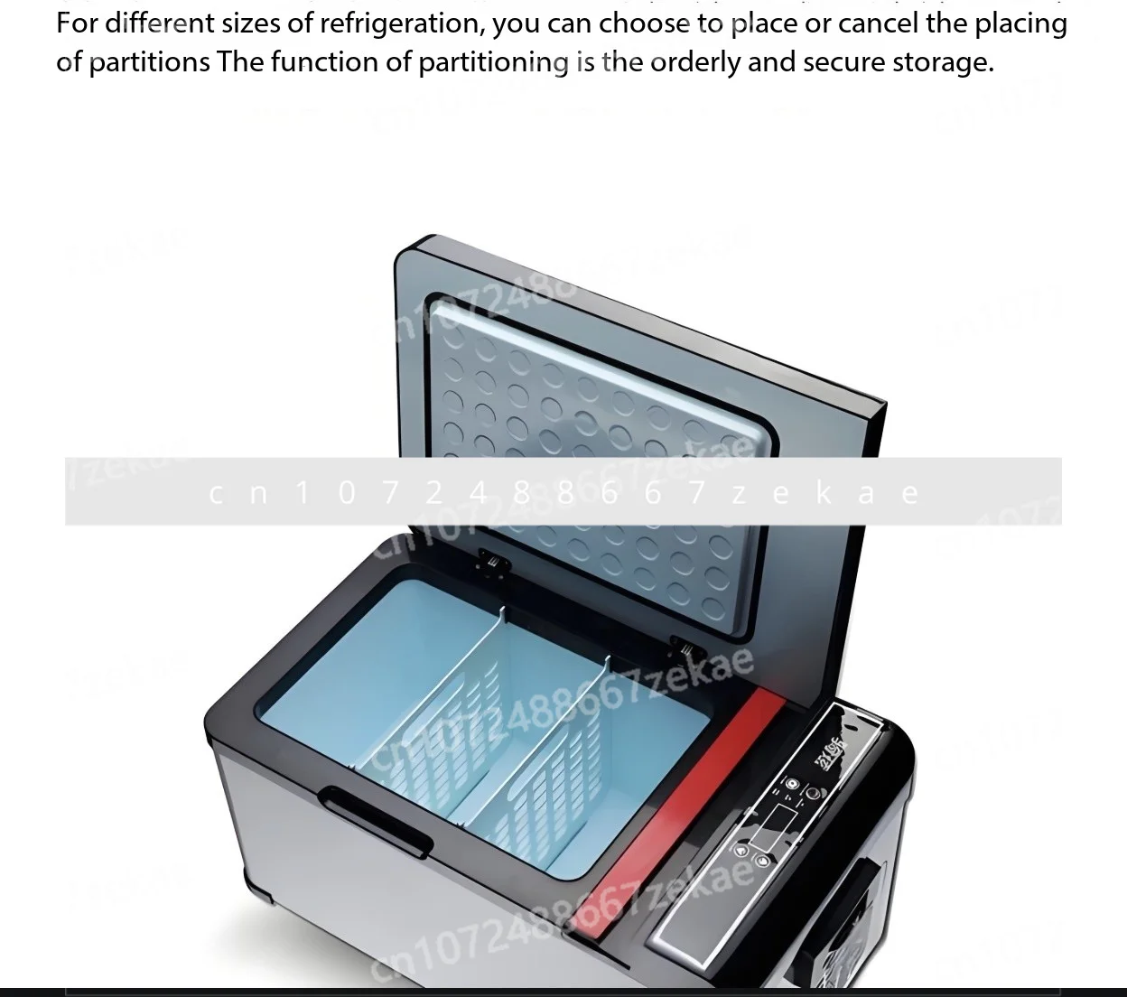 

12V Compressor, Refrigerator Drain Plug, Solar Charging, Detachable Battery, Plastic Refrigerator Cooling