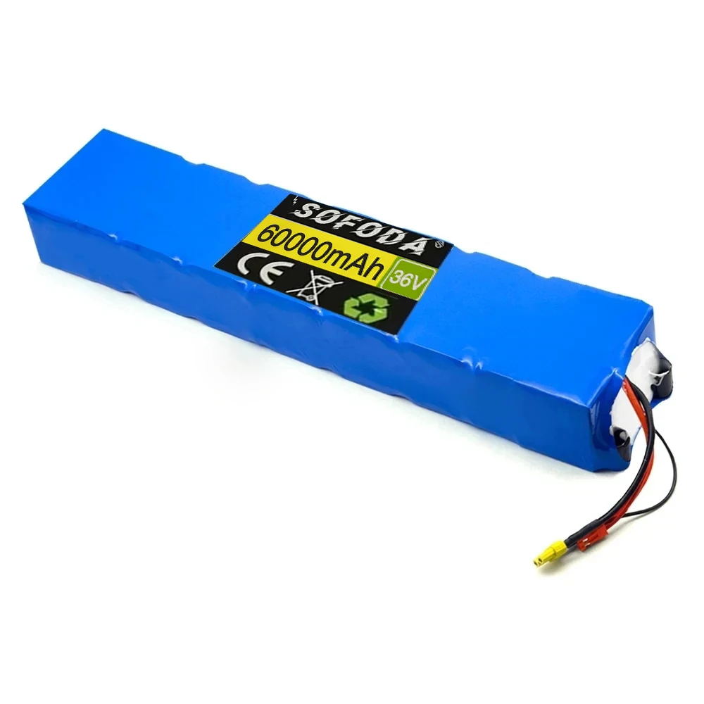 36V 60000mAh 10S3P 18650 Rechargeable Lithium Battery Pack for Xiaomi Mijia M365 36V 60Ah Scooter Electric Scooter BMS Board