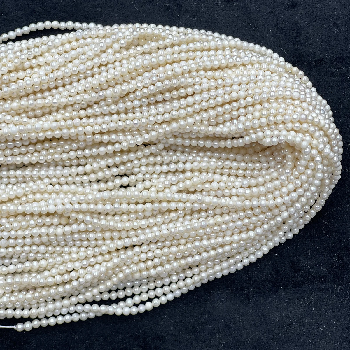 A 3‑4mm Potato‑Shaped Natural Freshwater Pearl Strand Drilled Semi‑Finished Beads for DIY Jewelry Making Necklaces Accessories`