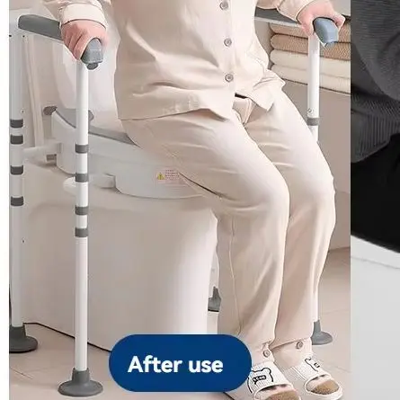 Suitable for Elderly, Pregnant, Household Patient With Detachable Lift Seat Toilet Safety Rails Toilet Safety Railing