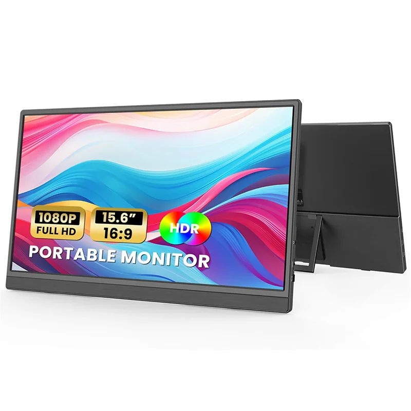 13.3 Inch Portable Monitor FHD 1920x1200 IPS Screen, 100% sRGB, USB Type-C HDMI, Ultra Slim External Display for Laptop PC Mac P