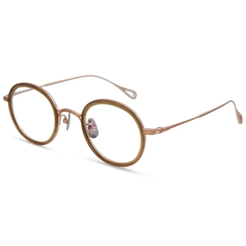 Belight خلات اليدوية البصرية مع التيتانيوم الرجال النساء للجنسين جولة خمر النظارات الرجعية إطار مشهد U-140