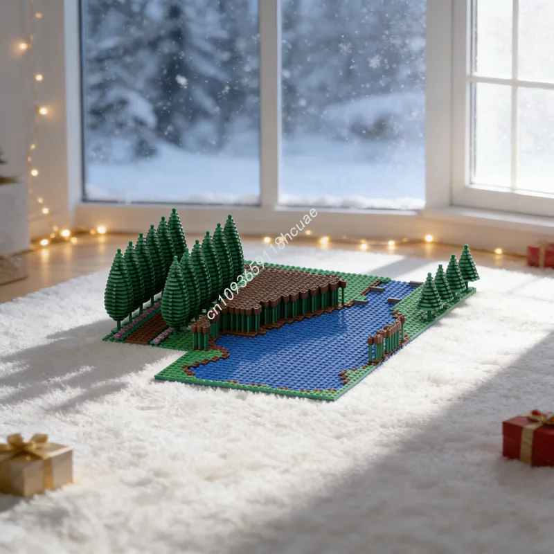 

Набор строительных блоков MOC «Городская ферма с озером», 1022 детали, конструктор для сборки, игрушка «Сделай сам», рождественский подарок, креативный конструктор, развивающая игрушка