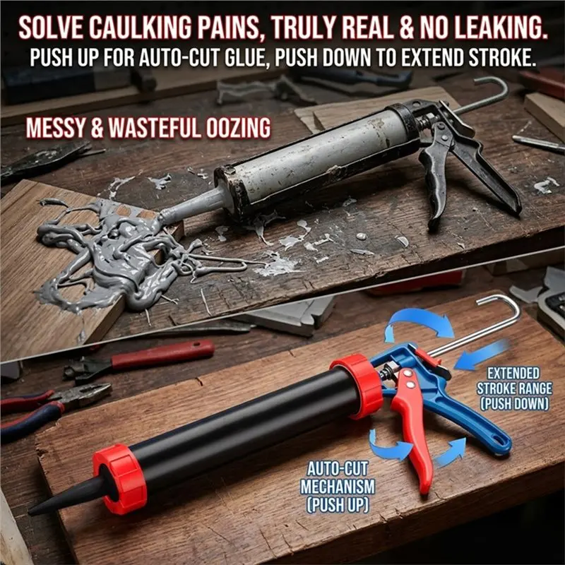 B17C Dual-Use Manual Caulking Tool 15 Inch 360° Rotating Multi-Function Silicone Sealant Tool For Doors Windows Hand Tools