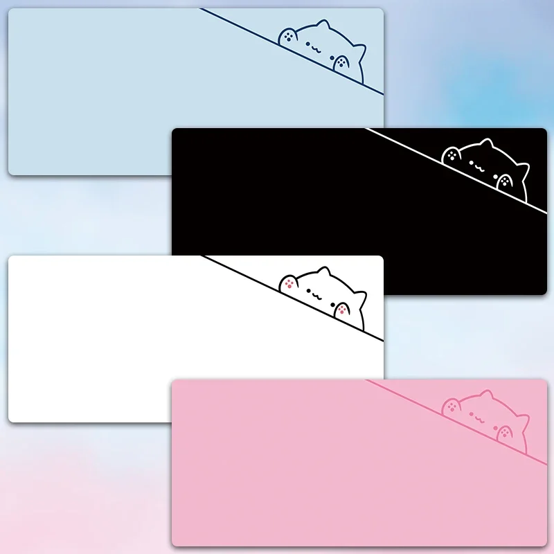 

Простой дизайн, розовый, синий, черный, белый, милый коврик для мыши с котом, настольный коврик для офисной работы, силиконовый очень большой моющийся игровой коврик для мыши