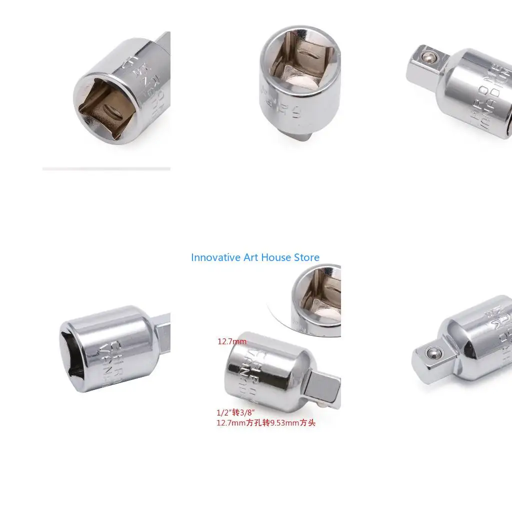 E1PC 1/2" Convert To 3/8" Ball Lock Ratchet Socket Adapter Reducer Converter Tool