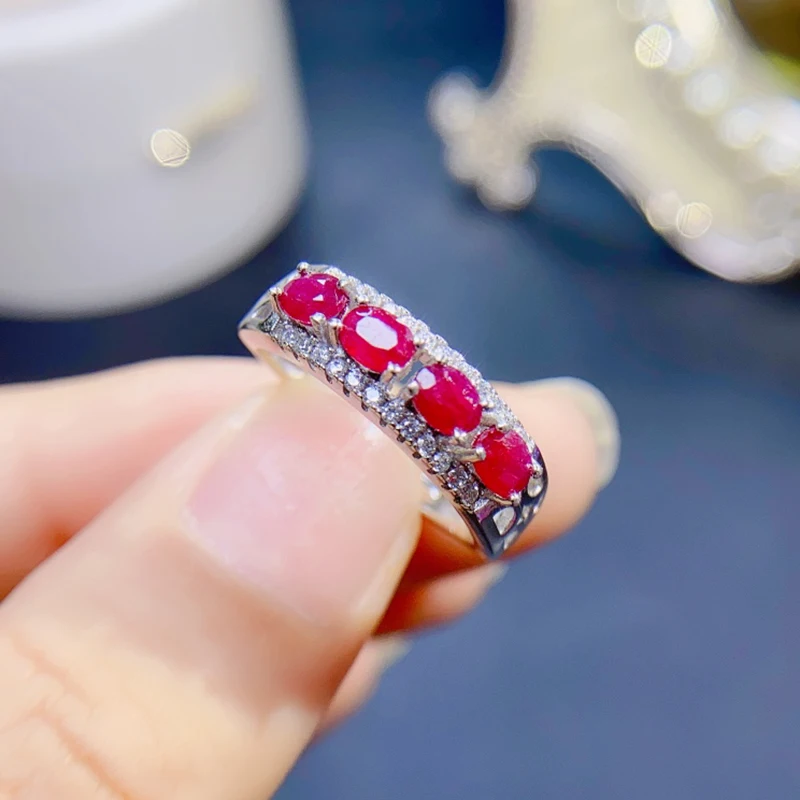 Natural Ruby Rings for women silver 925 jewelry luxury gem stones 18k gold plated free shiping items