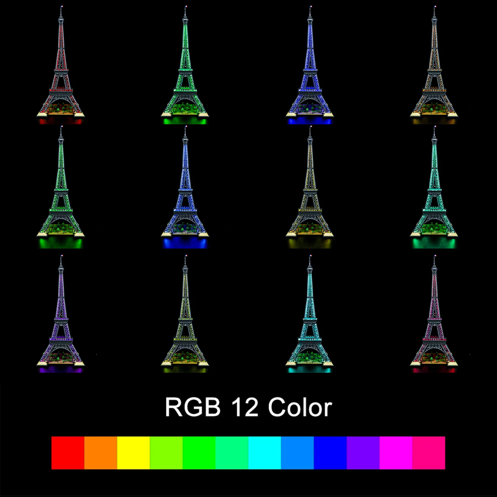 Lightaling Led Light Kit for 10307 Eiffel Tower Building Blocks Set (NOT Include the Model) Bricks Toys for Children RC Version