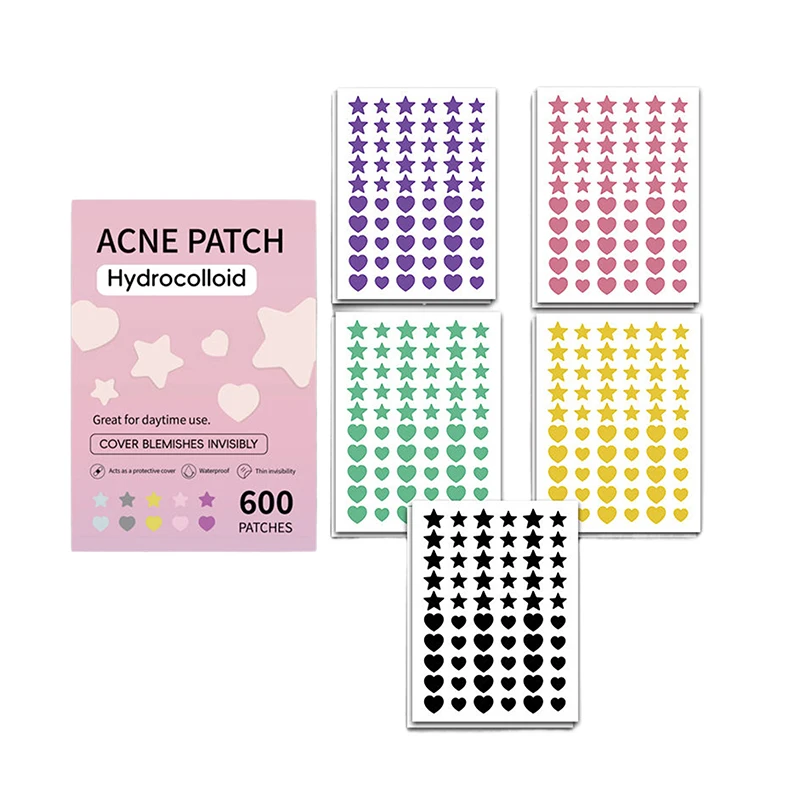 300/600Pcs Colorful Invisible Pimple Removal Anti-Acne Hydrocolloid Patches Spots Marks Concealer Beauty Makeup Repair Sticker