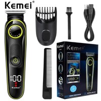 Kemei Men 20 Length Adjustable Beard Hair Trimmer Precision Electric Facial Rechargeable Hair Clipper Powerful Cutting Machine