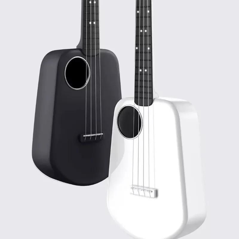 

23 Inch Smart Ukulele Beginner Guitar Carbon Fiber Black Ukulele Bluetooth USB 4 Strings Acoustic Electric Guitar APP Control