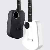 23 Inch Smart Ukulele Beginner Guitar Carbon Fiber Black Ukulele Bluetooth USB 4 Strings Acoustic Electric Guitar APP Control
