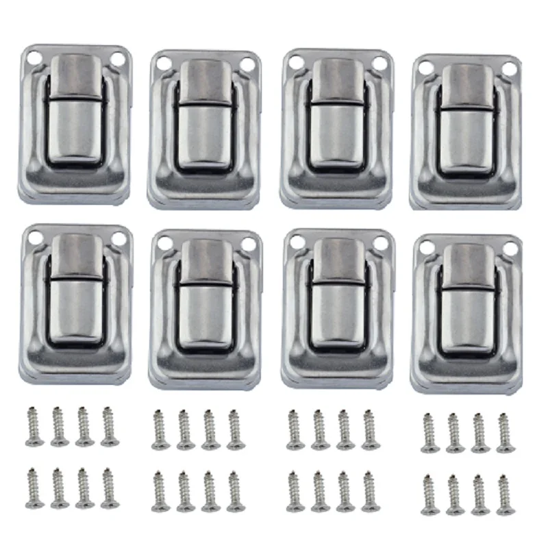 8Pcs Zinc Alloy Toggle Latch with Screws For Chest Box Case Suitcase Tool Clasp Cabinet Fitting Lock Belt Hasp Buckle Hardware