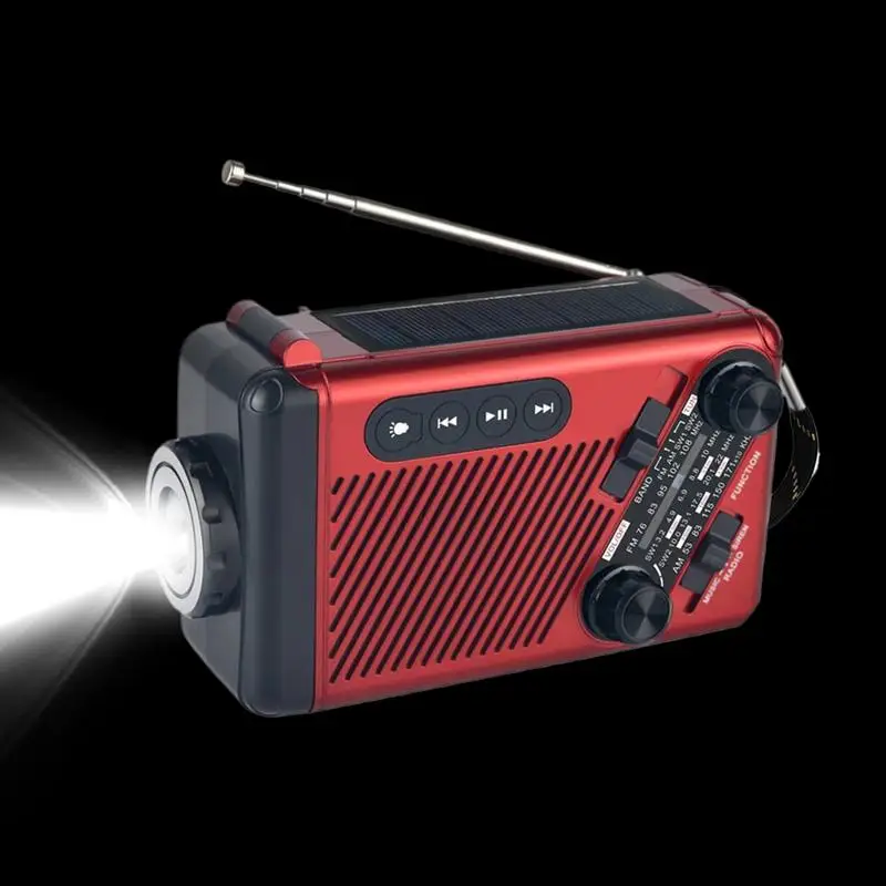 

Радио оповещения на солнечной энергии с фонариком, уличное AM FM-радио выживания для кемпинга, выживания, предотвращения отключения, катастрофа