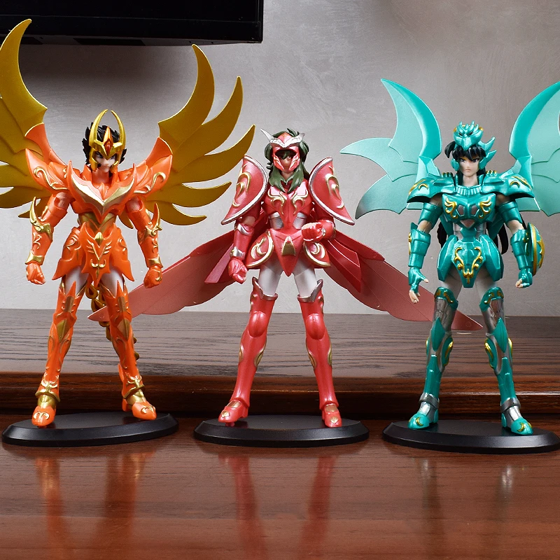 Golden Saint Seiya Anime Figures Knights Constellation Aries Pisces Aquarius Zodiac Model Dolls Ornaments Collectible Toys Gift