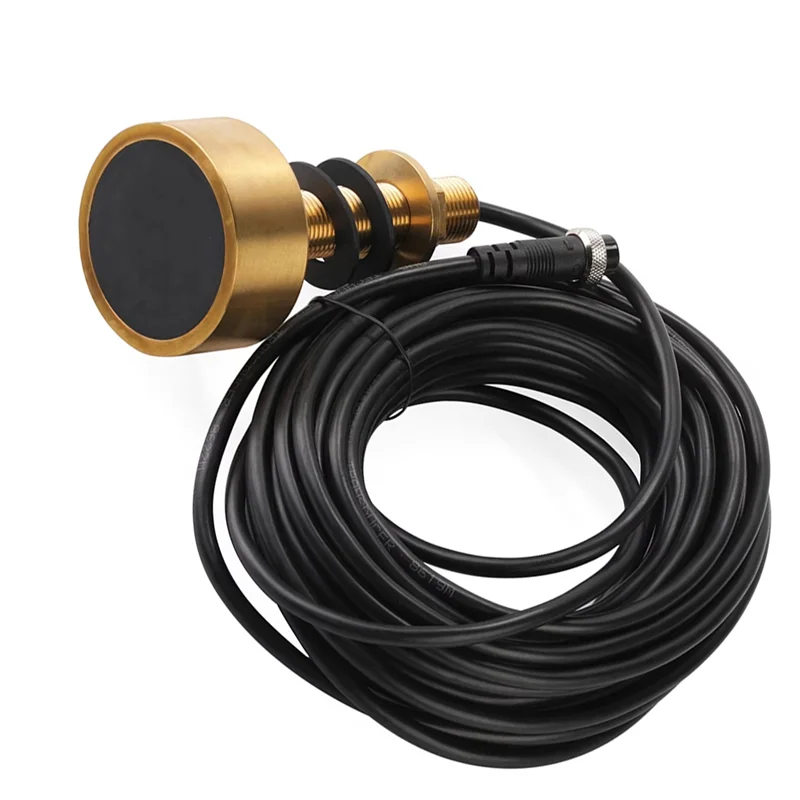 A72U TD-25 Dual Frequency Sensor Probe Transducer สําหรับเครื่องมือตกปลา, 600 W, 3-Pin Three-Core ปลั๊ก, สีบรอนซ์