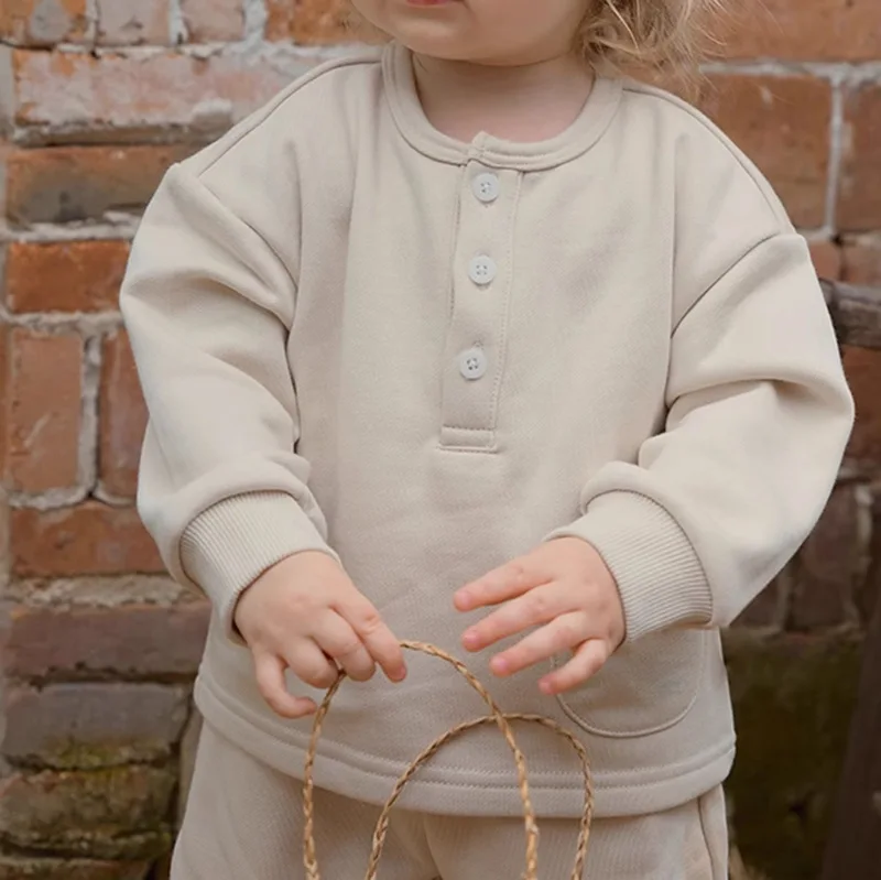 Children's Clothing Korean Autumn and Winter New Casual Suit, Foreign Style Loose Boys and Girls Terry Sweater Two-piece Set