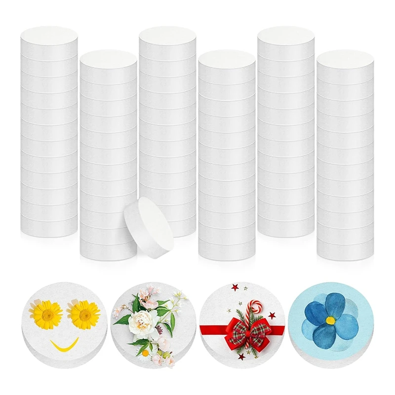 72Pcs 3 Inch Foam Circles 1 Inch Thick Round Polystyrene Discs White Foam Cylinders Foam Blocks For Crafts Modeling DIY