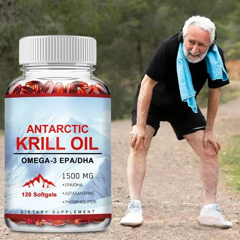 Antarctic Krill Oil - Omega-3 EPA, DHA - Reduce Joint Pain, Reduce Knee Pain, Supports Brain, Heart & Cardiovascular Health