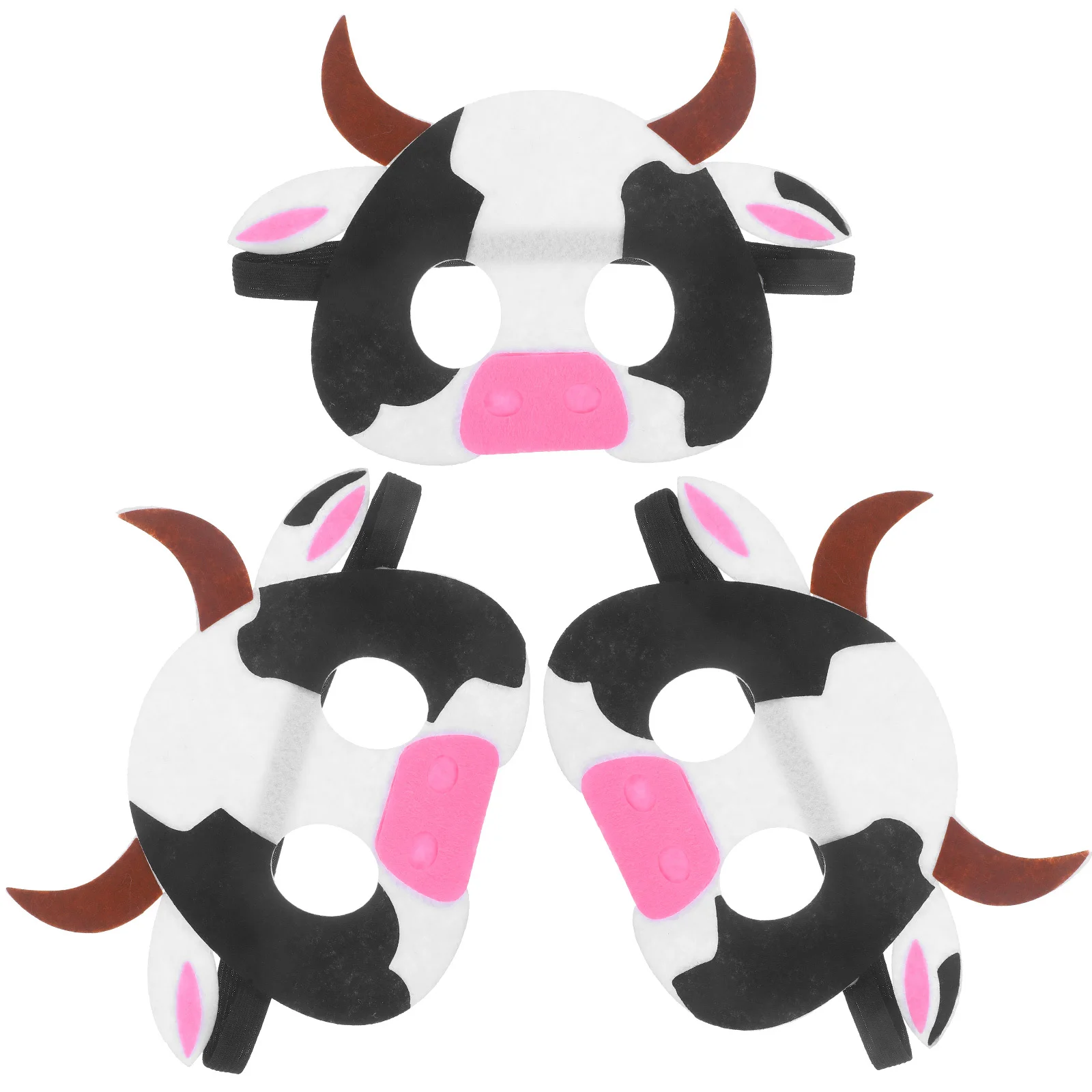 

3Pcs Cow Animal Mask Comfortable Non-Woven Fabric Kids Halloween Party Masks Cartoon Animal Mask Cosplay Mask,