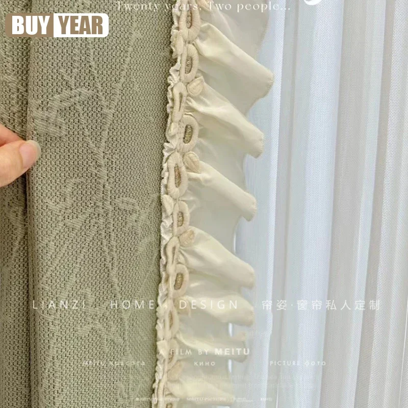 

Chenille Thickened Jacquard Vines Are Fresh Luxurious Romantic Decor Curtains For Living Room Bedroom Dining Study Custom Size