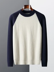 New Men Cashmere Sweater Autumn Winter O-neck Pullover Long Sleeve Casual Jumper 100% Merino Wool Thick Warm Popular Knitwear