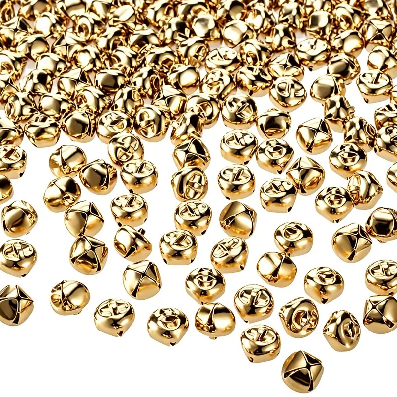 Clear Crisp Sound 8mm Cross Bells 70 pcs, perfect for Wedding Decoration, Metal Alloy Material, Multipurpose, Gold