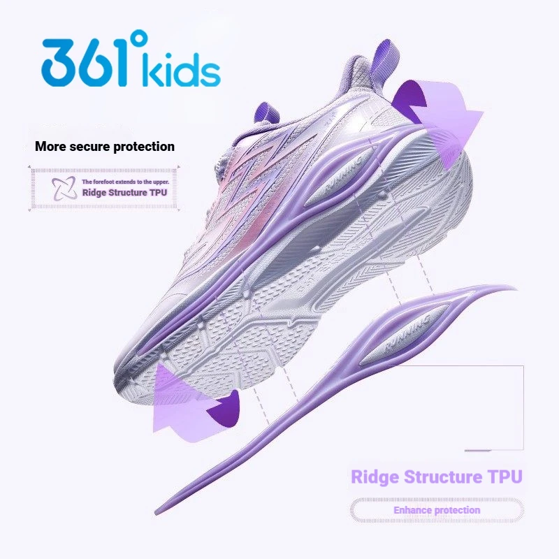 

361 Degree Girls Athletic Running Shoes Warm Leather Sneakers