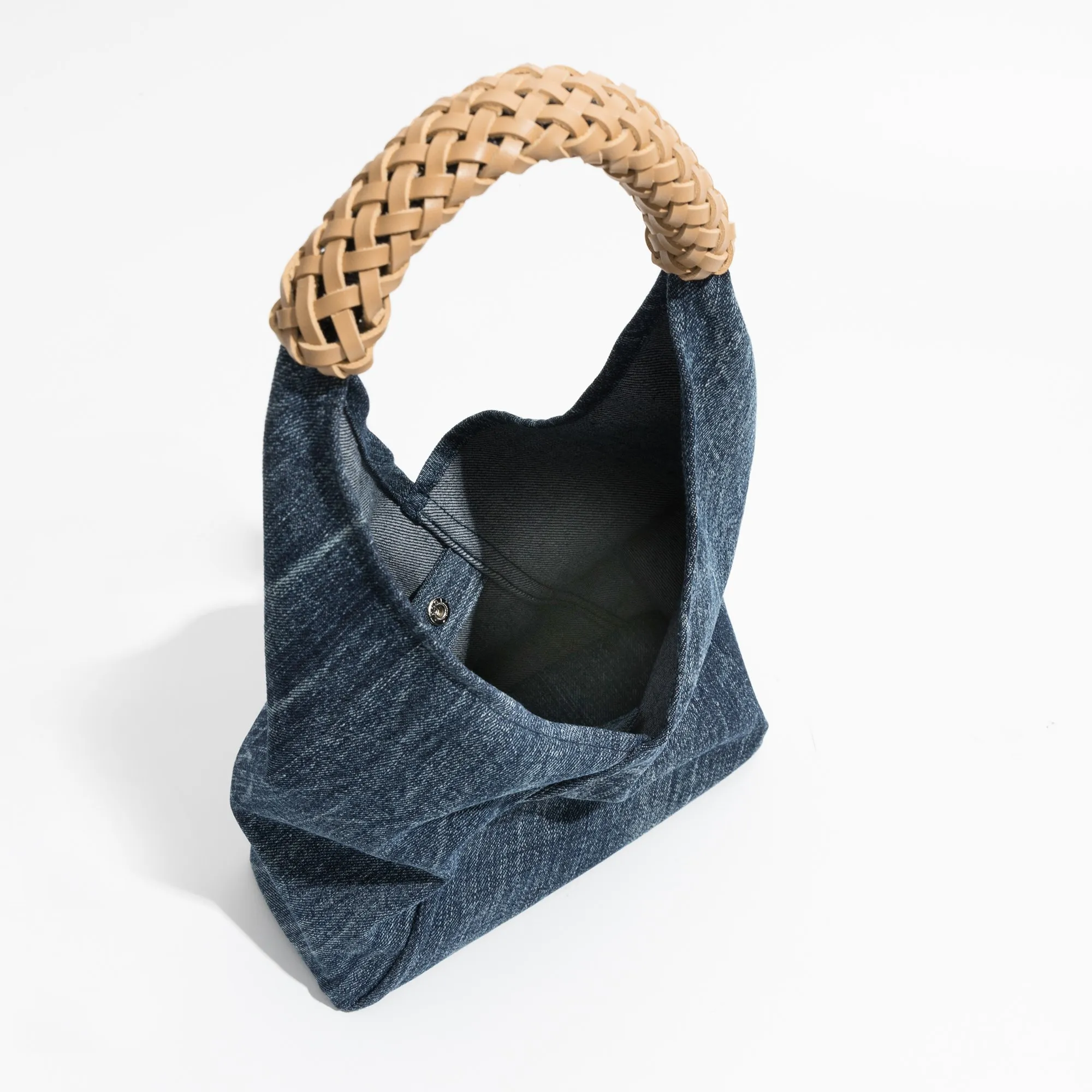 KOKOPEAS Eco Friendly Denim Women Hobo Bag Triangular Designer Simple Stylish Shoulder Purse Casual Unisex Daily Tote Handbag