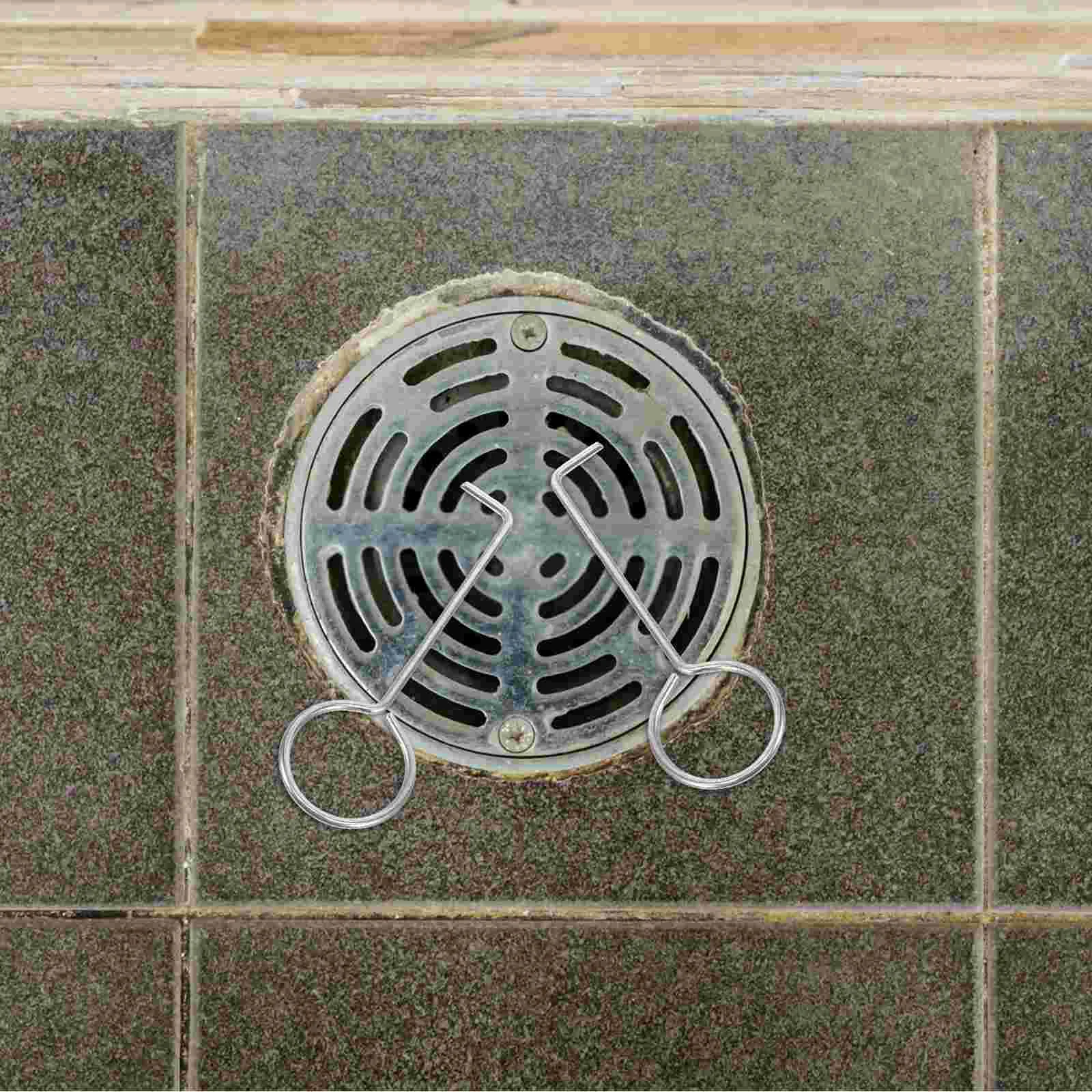 

Shower Drain Hooks Floor Drain Grate Hook Tub Drain Removal Tool Sink Bathroom Drain Removal Tool Lifting Hook Bathroom Drain