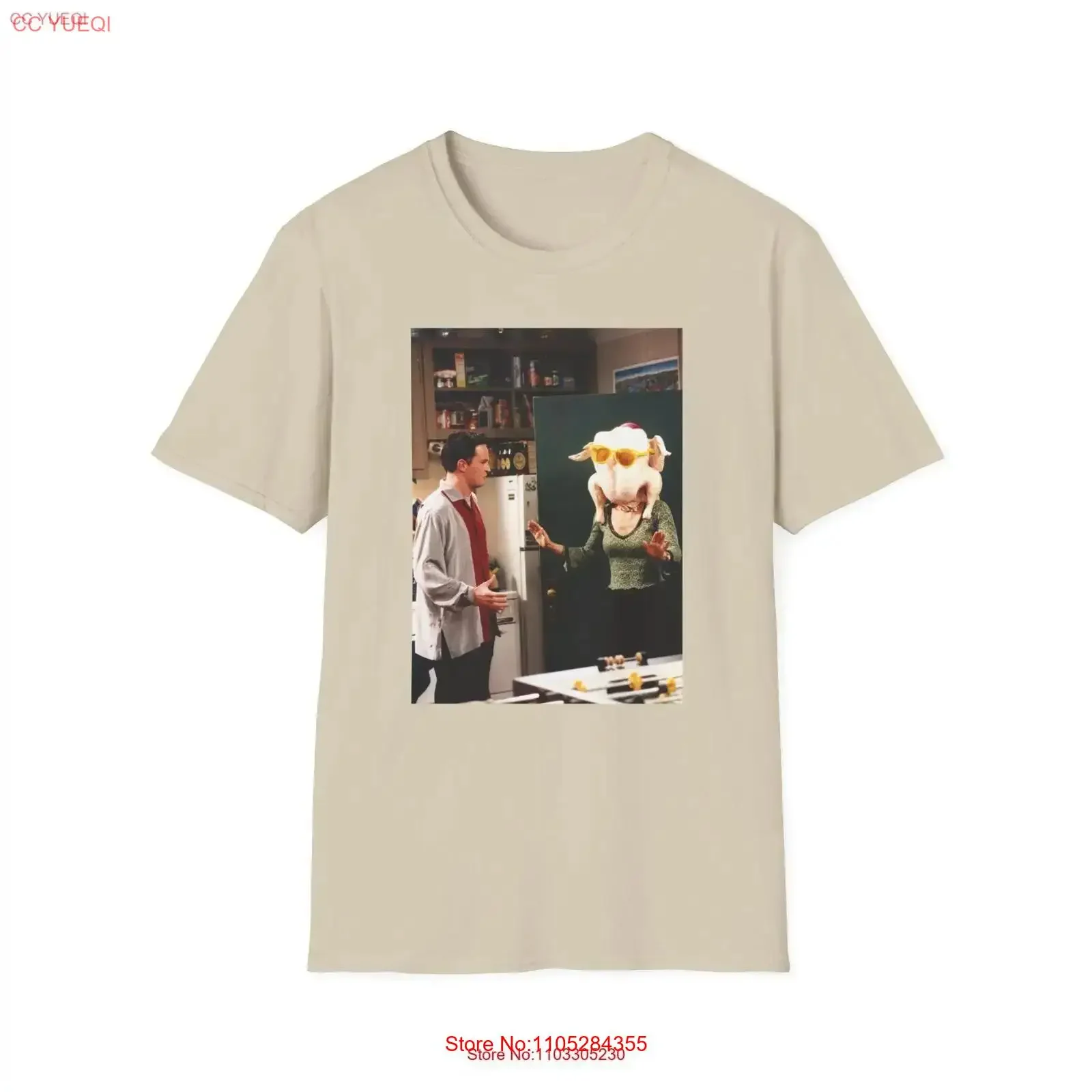 Friends Chandler and Monica Turkey Head Funny SweaT T Shirt Thanksgiving Sitcom Fans Fall TV Show Apparel Series Merch vintage